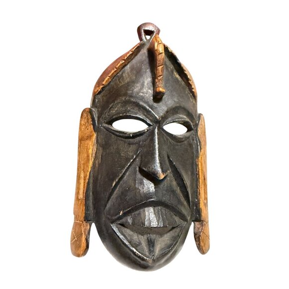 Handcrafted Tribal African Mask Wood 6.5" Wall Hanging Decorative - Picture 3 of 5